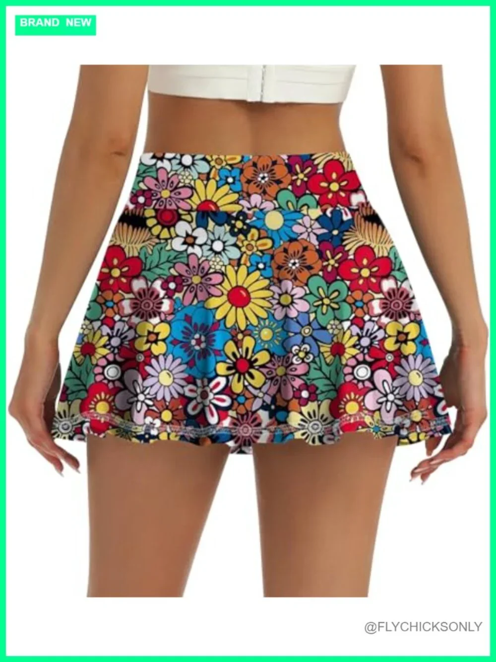 High Waisted Pleated Tennis Skort with Pockets Athletic Mini Skirt